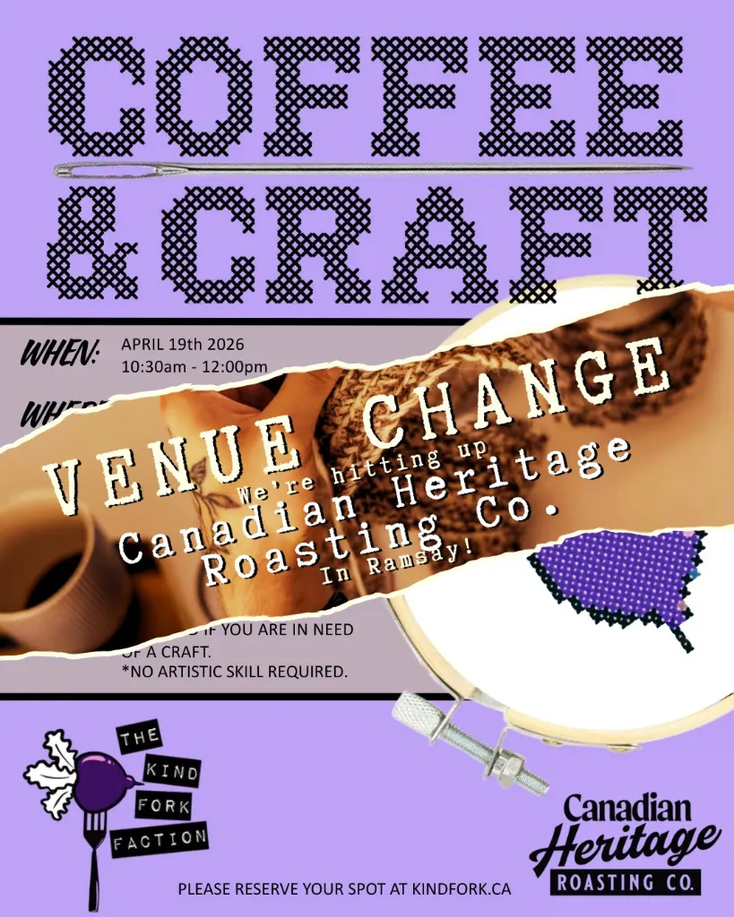 Join us for a chill Sunday morning of crafting, coffee and meeting fellow vegans.