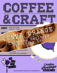 Join us for a chill Sunday morning of crafting, coffee and meeting fellow vegans.