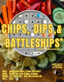Join us for a boardgame night & vegan dip party